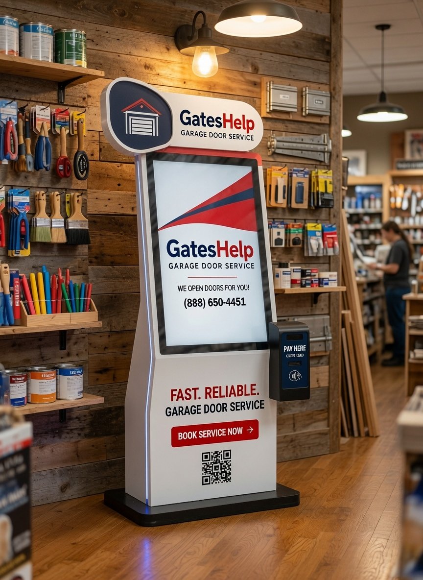GatesHelp kiosk installed at a home hardware store