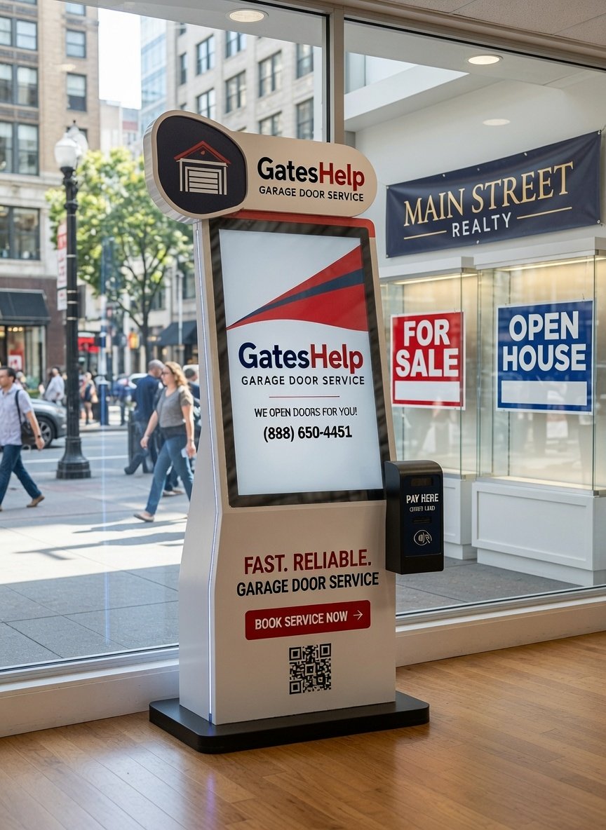 GatesHelp kiosk installed at a real estate office